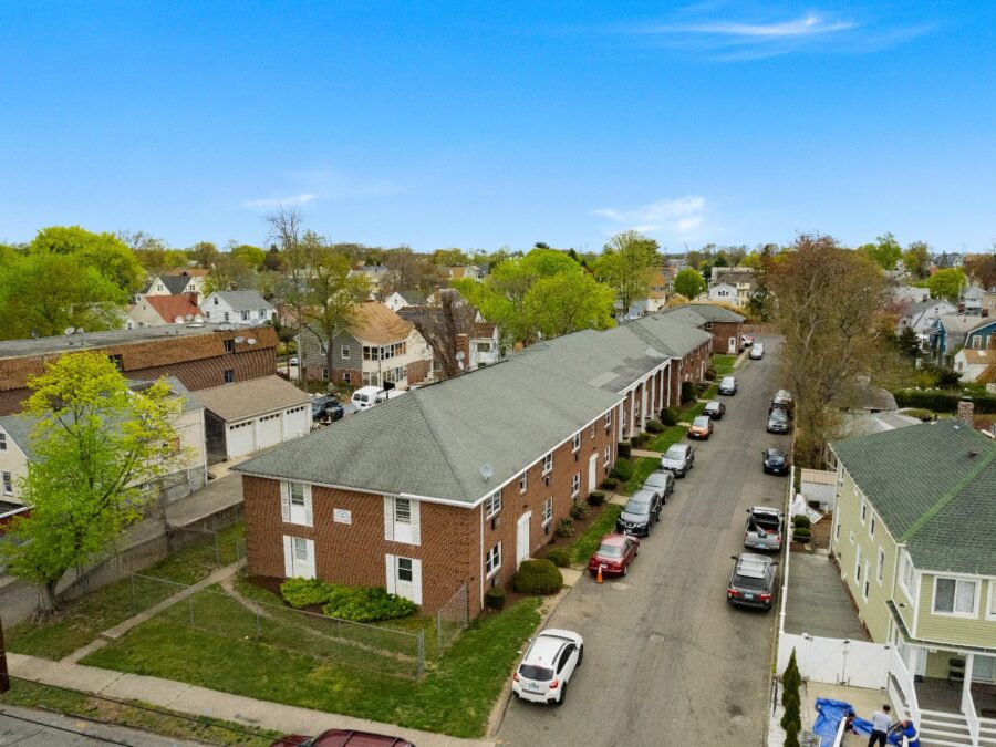 Aerial view of the buildings